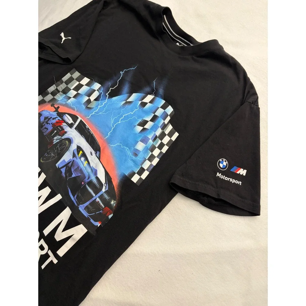 Puma BMW Mens Large Motorsport Graphic T-Shirt Black Racing Car Teee